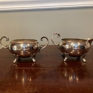 Bristol SIlverplate Creamer and Sugar Bowl Set